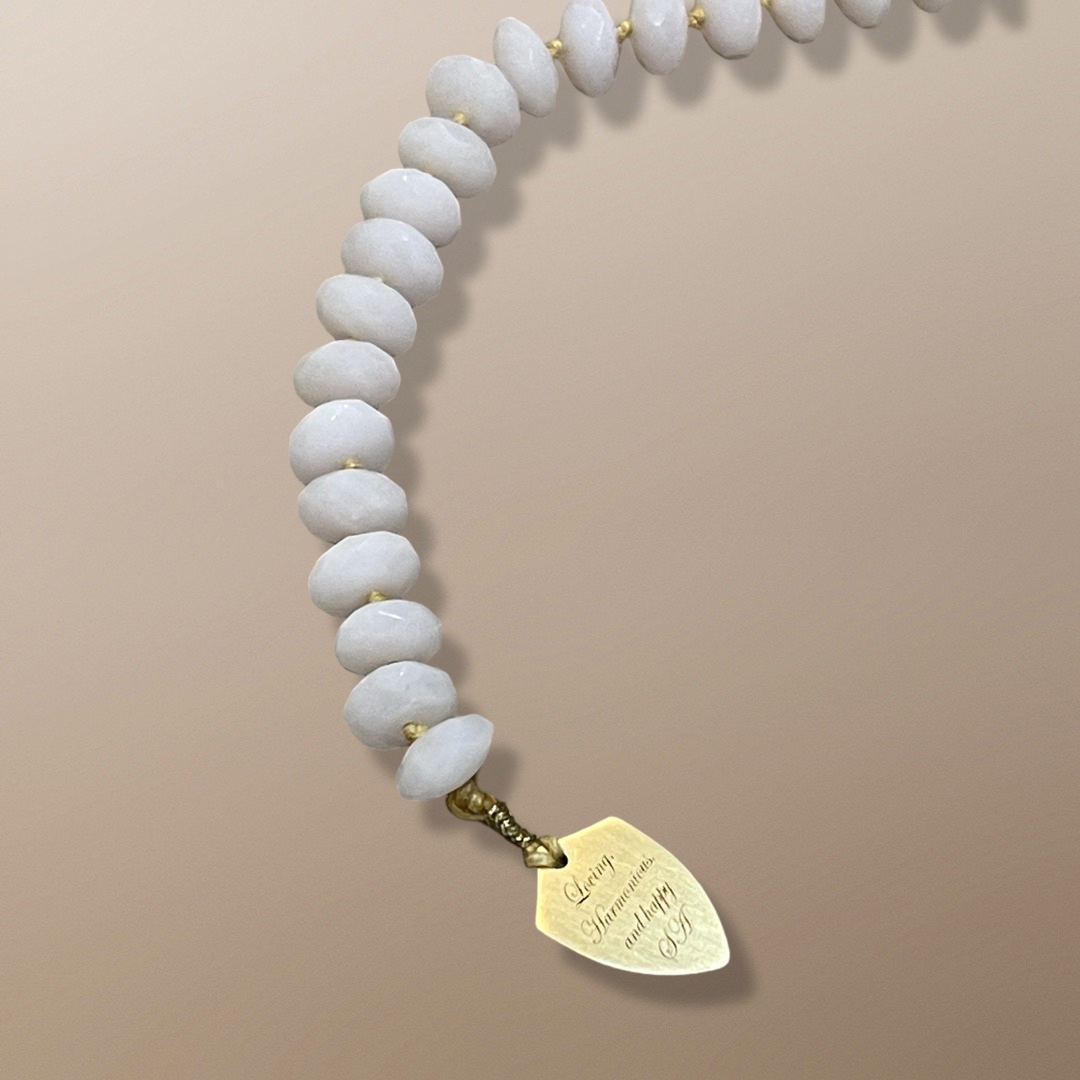 One-of-a-Kind Mangano Calcite Beaded Lariat Necklace with One-of-a-Kind Mangano Calcite Beaded Lariat Necklace with